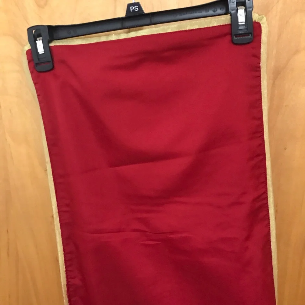 Grammercy Studios Red with Heavy Gold Beading Table Runner